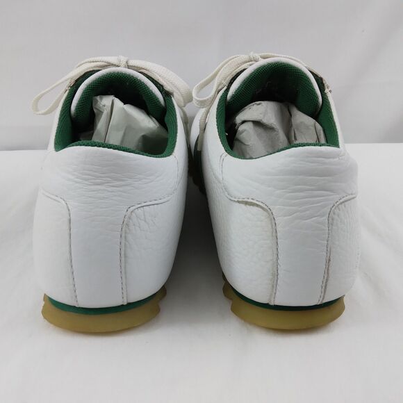 GBX Shoes Casual Leather White Green Stripes Y2K Preppy Mens Size 8.5M - Picture 9 of 11